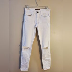 Rebecca Minkoff White Distressed Ankle Jeans Size 24